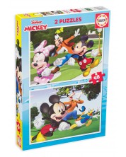 Puzzle Educa din 2 x 48 de piese - Mickey si prietenii, tip 2 -1