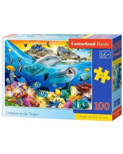 Puzzle Castorland din 100 de piese - Delfini -1
