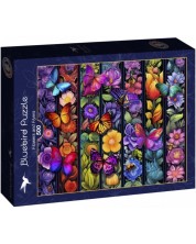 Puzzle Bluebird din 500 de piese - Flori și insecte