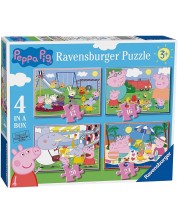 Puzzle Ravensburger din 24 piese 4 în 1 - Purcelușa Peppa