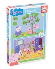 Puzzle Educa din 2 x 48 de piese - Peppa Pig  -1
