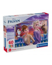 Puzzle Clementoni de 60 piese - Anna, Elsa si prietenii, Regatul de gheata 2