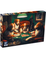 Puzzle Black Sea din 500 de piese - Un joc de poker, C. M. Coolidge -1