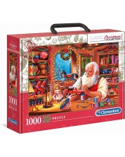 Puzzle Clementoni din 1000 de piese - Moș Crăciun lucrează -1
