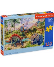 Puzzle Castorland din 120 de piese - Dinosaur Volcanos -1