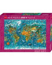 Puzzle Heye din 2000 de piese - Harta geografică -1