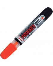 Marker permanent Uni Prockey - PM-225F, varf rotund si bisturiu, 1,4-2,0 mm si 3,7 mm, portocaliu fluorescent -1