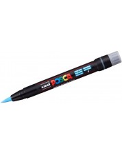 Marker permanent cu pensula Uni Posca - PCF-350, albastru deschis -1