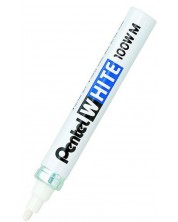 Mini marker permanent Pentel White X100W - 3.9 mm, alb