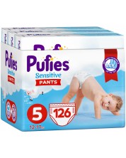 Scutece chilotei Pufies Pants Sensitive 5, 126 buc. -1