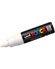 Marker permanent cu varf rotund Uni Posca - PC-7M, 5.5 mm, alb