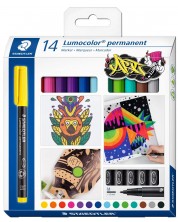 Markere permanente Staedtler Lumocolor - 317, 14 culori