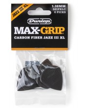 Pene pentru chitară Dunlop - Max-Grip Jazz III XL, Carbon Fiber, 1.38 mm, 6 buc. - imagine 1