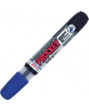 Marker permanent Uni Prockey - PM-225F, pe baza de apa, 1,4-2,0 mm si 3,7 mm, albastru