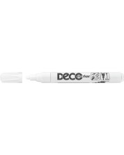 Marker permanent Ico Deco - varf rotund, alb -1