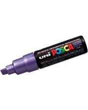 Marker permanent cu un varf tesit Uni Posca - PC-8K F, 8 mm, violet metalic