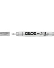 Marker permanent Ico Deco - varf rotund, argintiu -1