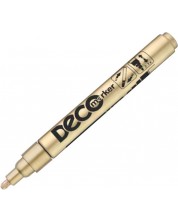 Marker permanent Ico Deco - varf rotund, auriu