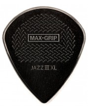 Pene pentru chitară Jim Dunlop - Max-Grip Jazz III XL Stiffo, 1.38 mm, 6 buc. , negre - imagine 1