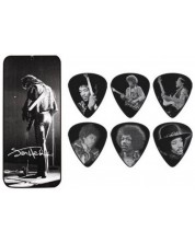 Pene pentru chitară Dunlop - Jimi Hendrix Silver Portrait, Medium, 12 buc.
