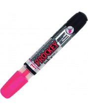Marker permanent Uni Prockey - PM-225F, varf rotund si conic, 1,4-2,0 mm si 3,7 mm, roz fluorescent -1