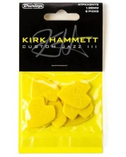 Pene pentru chitară Dunlop - Kirk Hammett, Jazz III, 1.38 mm, 6 buc. , Yellow Glitter - imagine 1
