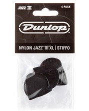 Pene pentru chitară Dunlop - Jazz III XL, Stiffo, 1.38 mm, 6 buc. , negre - imagine 1