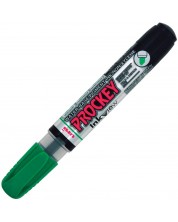 Marker permanent Uni Prockey - PM-225F, pe baza de apa, 1,4-2,0 mm si 3,7 mm, verde