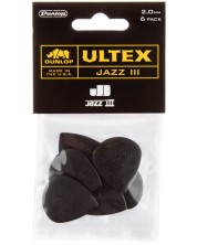Pene pentru chitară Jim Dunlop - Ultex Jazz III, 2.0 mm, 6 buc. , negre - imagine 1