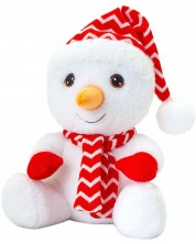 Jucărie de plus Keel Toys Keeleco - Om de zăpadă cu pălărie și fular, 20 cm -1