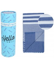 Prosop de plajă în cutie Hello Towels - Malibu, 100 x 180 cm, 100% bumbac, albastru