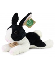 Jucărie de pluș Rappa Eco Friends - Iepuraș negru și alb, 22 cm