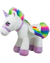 Jucărie de pluș Amek Toys - Unicorn, alb, 46 cm