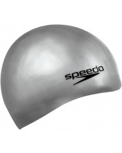Șapcă de înot Speedo - Șapcă simplă din silicon turnat, gri -1