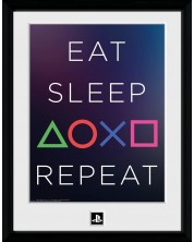 Afiș înrămat GB eye Games: PlayStation - Eat, Sleep, Repeat -1