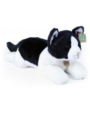 Jucărie de pluș Rappa Eco Friends - Pisică în alb și negru, mincinoasă, 36 cm -1