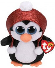 Jucarie de plus TY Toys - Pinguin cu caciula, 15 cm