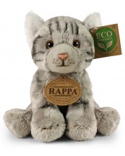 Jucărie de pluș Rappa Eco Prieteni – Pisicuță gri șezând, 14 cm