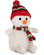 Jucărie de pluș Amek Toys - Om de zăpadă cu eșarfă de Crăciun, 17 cm -1