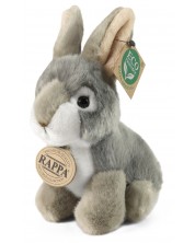 Jucărie de pluș Rappa Eco friends - Iepuraș, 16 cm, alb și gri