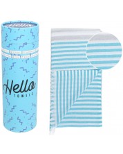 Prosop de plajă în cutie Hello Towels - Bali, 100 x 180 cm, 100% bumbac, turcoaz-albastru -1