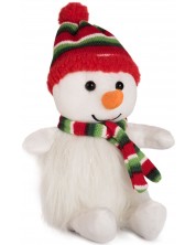 Jucărie de pluș Amek Toys - Om de zăpadă cu eșarfă de Crăciun, 22 cm -1