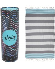 Prosop de plajă în cutie Hello Towels - New Collection, 100 x 180 cm, 100% bumbac, albastru-gri -1