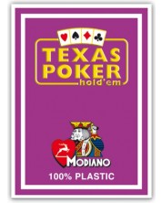 Cărți de poker din plastic Texas Poker - spatele mov -1