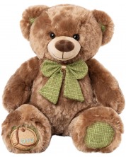 Jucărie de pluș  Amek Toys  - Brown bear with a green ribbon, 40 cm -1