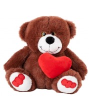 Jucărie de pluș Amek Toys - Ursuleț de pluș cu inimă, maro, 19 cm