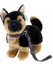 Jucărie de pluș Rappa Eco Friends - cățelușa ciobănesc german cu lesă, în picioare, 23 cm
