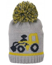 Pălărie de iarnă tricotată Sterntaler - Tractor, 55 cm, 4-6 ani, gri -1