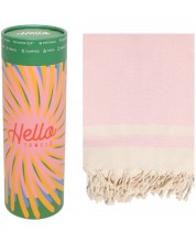 Prosop de plajă în cutie Hello Towels - New Collection, 100 x 180 cm, 100% bumbac, roz-bej