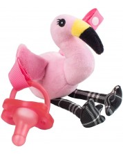 Suzetă cu jucărie de pluș Dr. Brown's - Flamingo -1